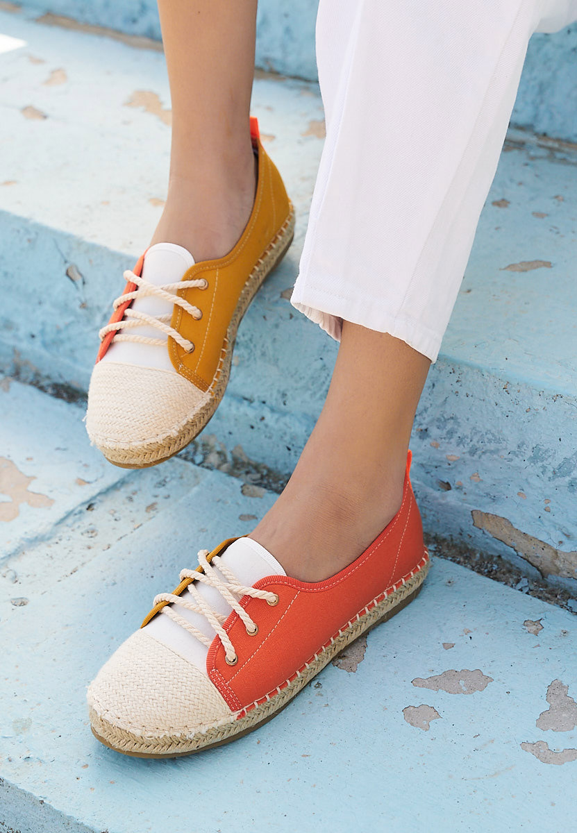 Pomarańczowe espadryle damskie Doria