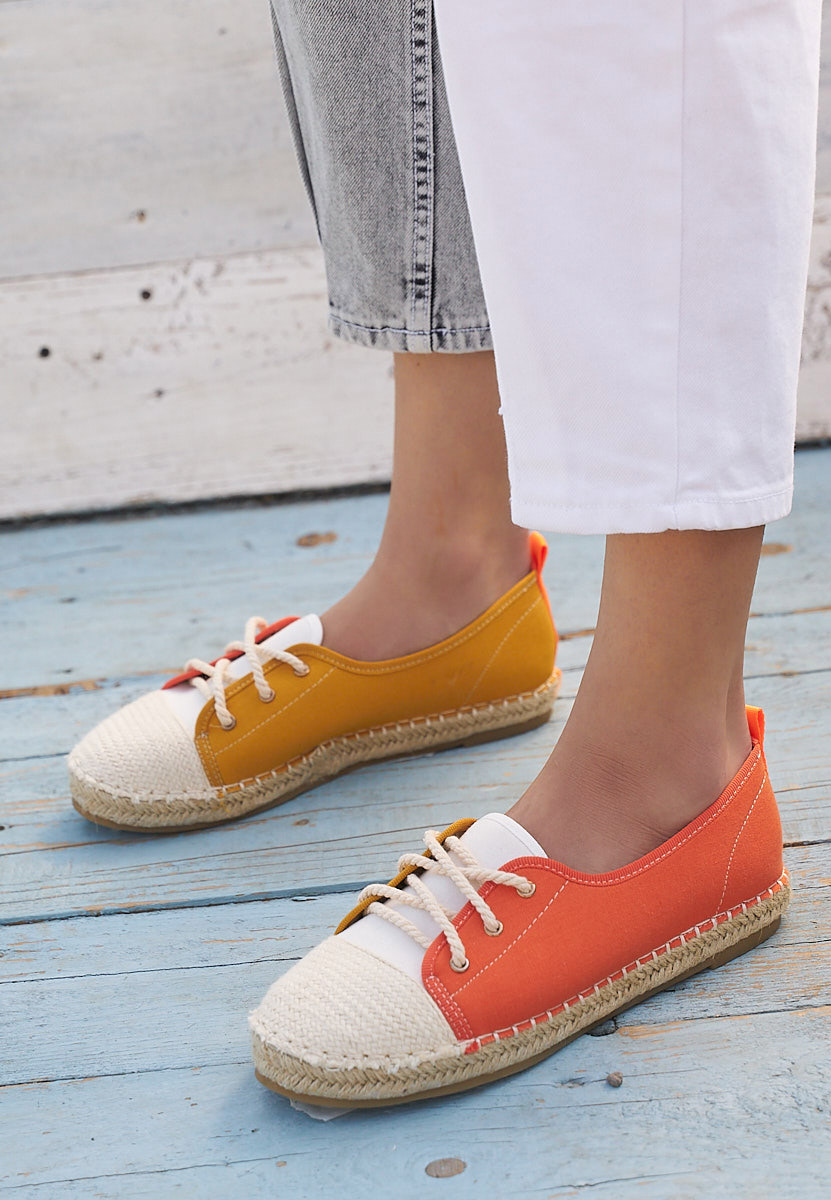 Pomarańczowe espadryle damskie Doria