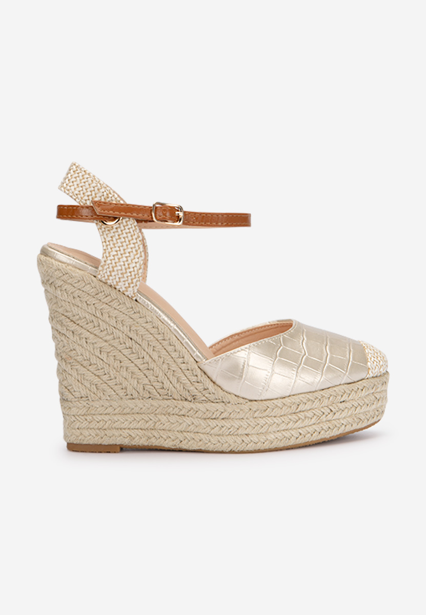 Złote sandały espadryle Benisa V2
