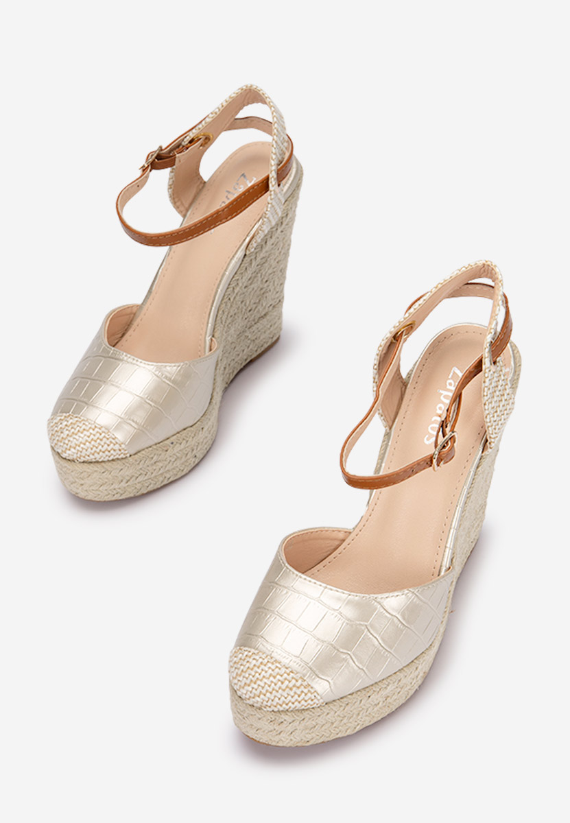 Złote sandały espadryle Benisa V2