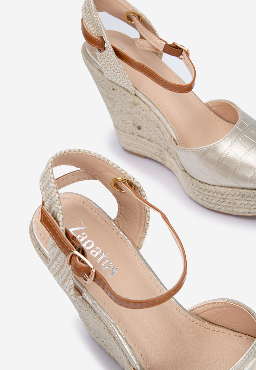 Złote sandały espadryle Benisa V2