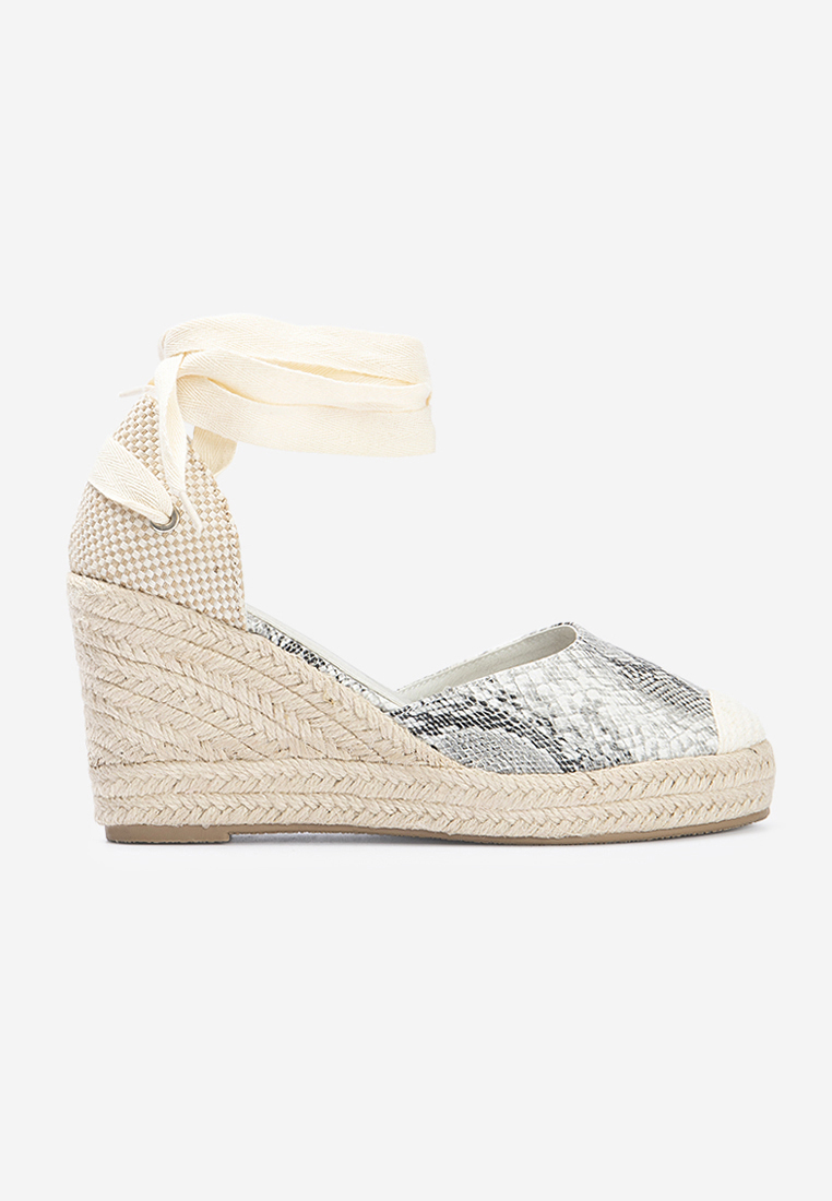 Szare espadryle na koturnie Vilena