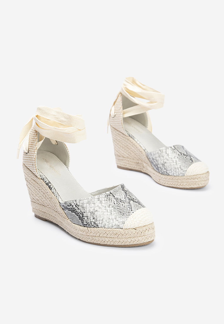 Szare espadryle na koturnie Vilena
