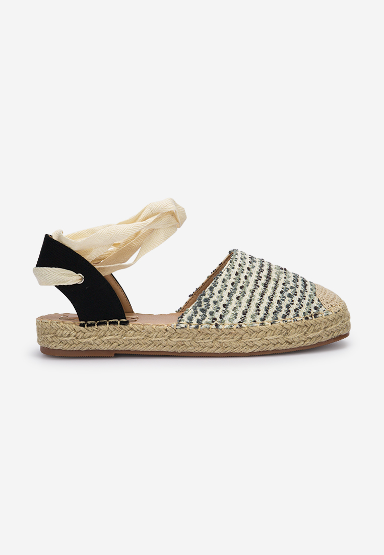 Szare espadryle wiązane Pamera