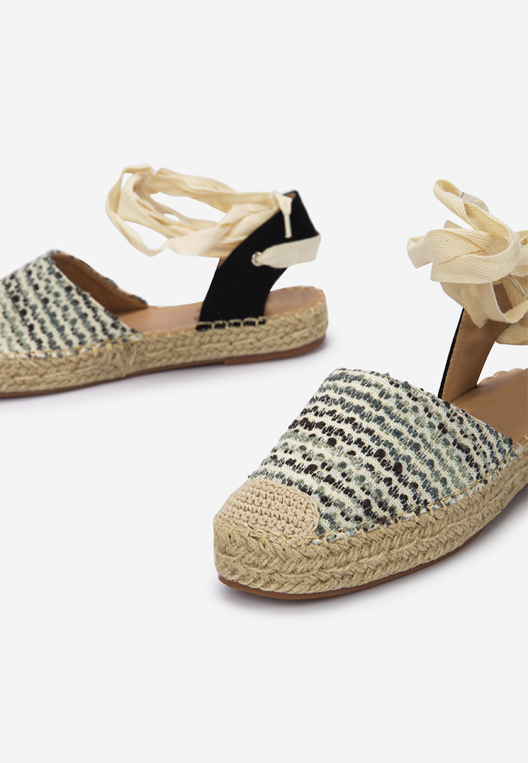 Szare espadryle wiązane Pamera