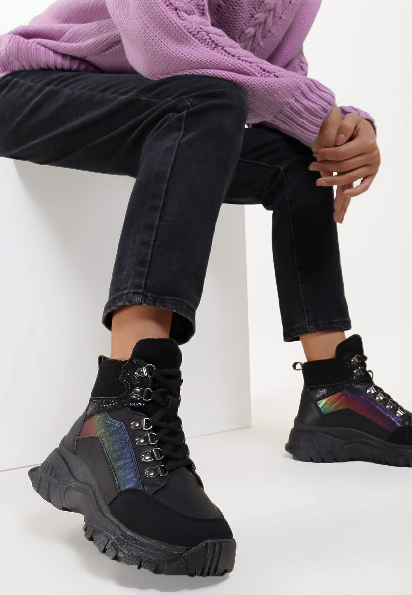 Czarne sneakersy wysokie Livy