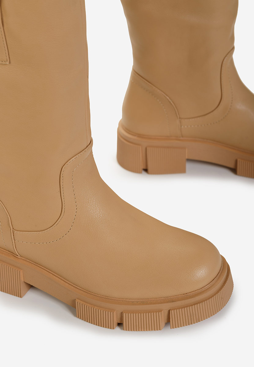 Brązowe kozaki damskie Sinorma