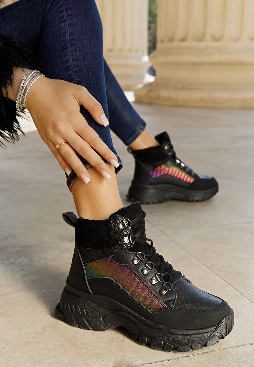 Czarne sneakersy wysokie Livy