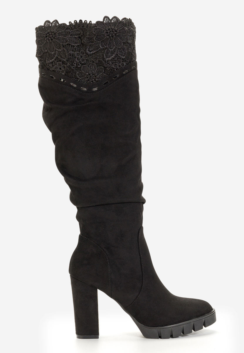 Czarne kozaki do kolan Vienne