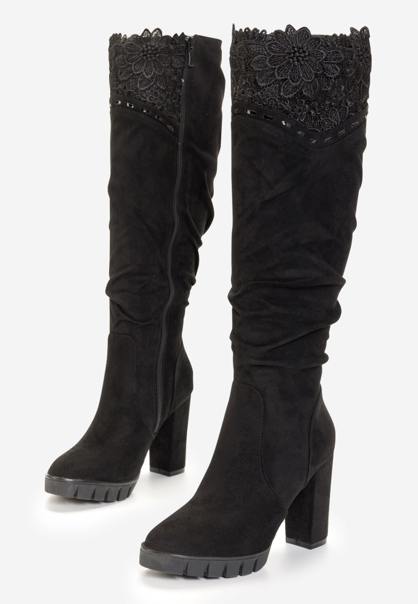 Czarne kozaki do kolan Vienne