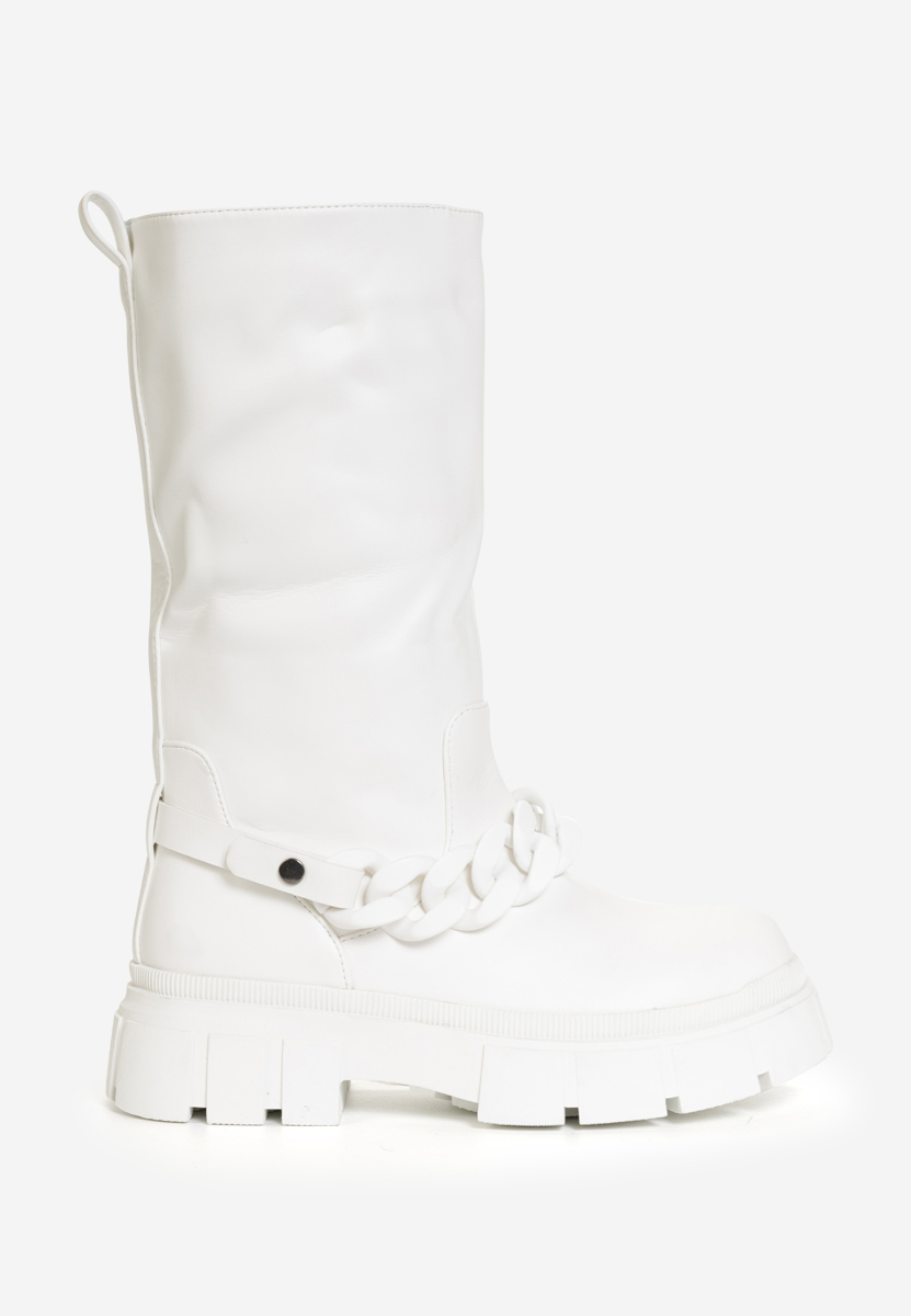 Białe kozaki damskie Mikka