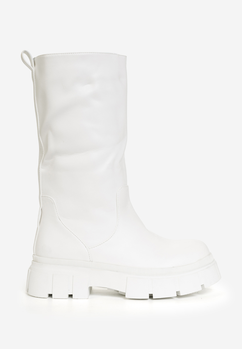 Białe kozaki damskie Mikka