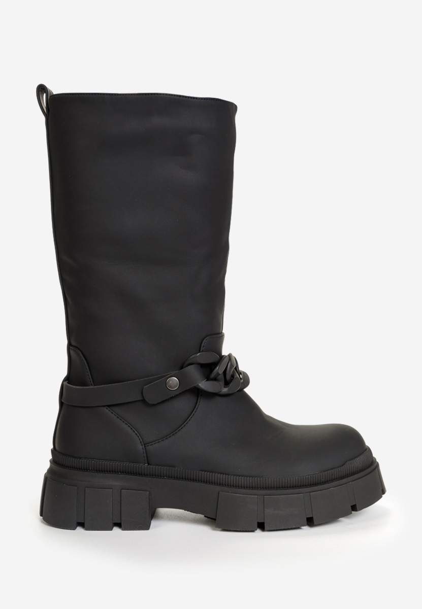 Czarne kozaki damskie Mikka