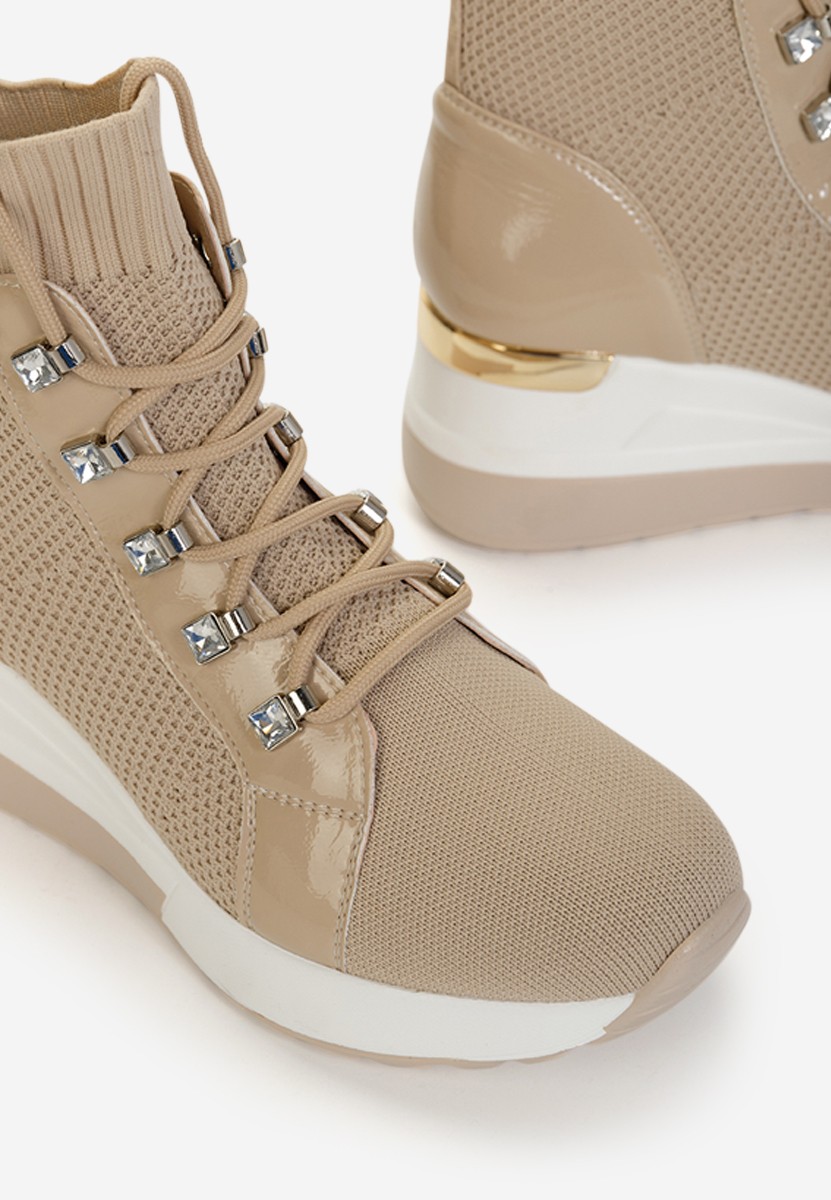 Beżowe sneakersy wysokie Midian