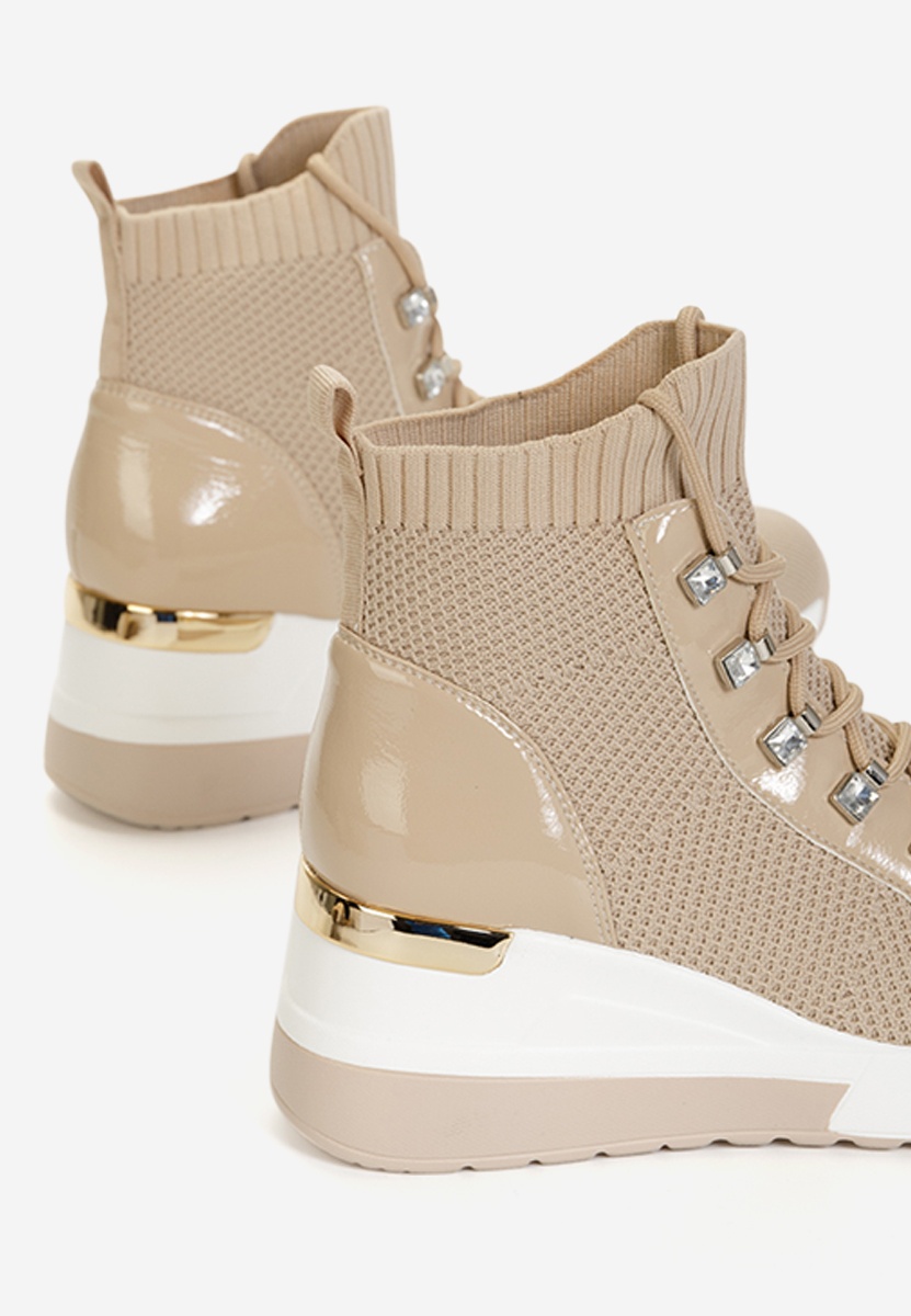 Beżowe sneakersy wysokie Midian