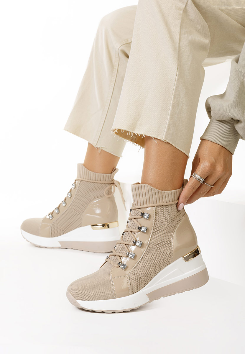 Beżowe sneakersy wysokie Midian