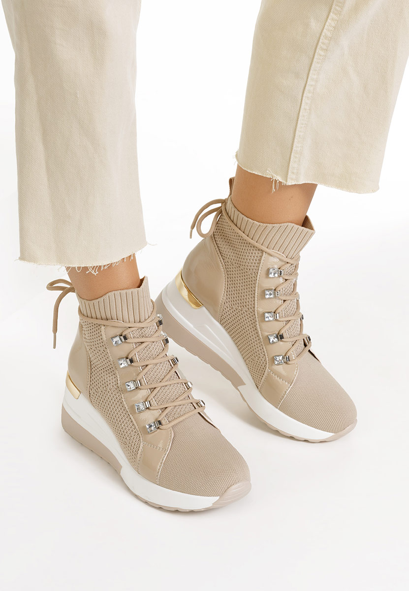 Beżowe sneakersy wysokie Midian