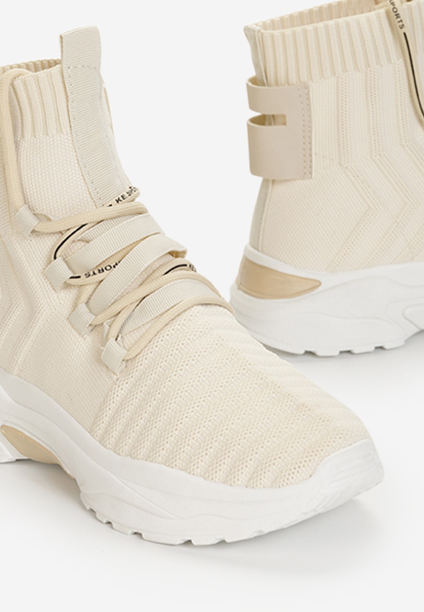 Beżowe sneakersy wysokie Karrie