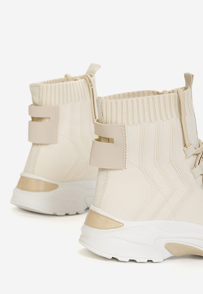 Beżowe sneakersy wysokie Karrie