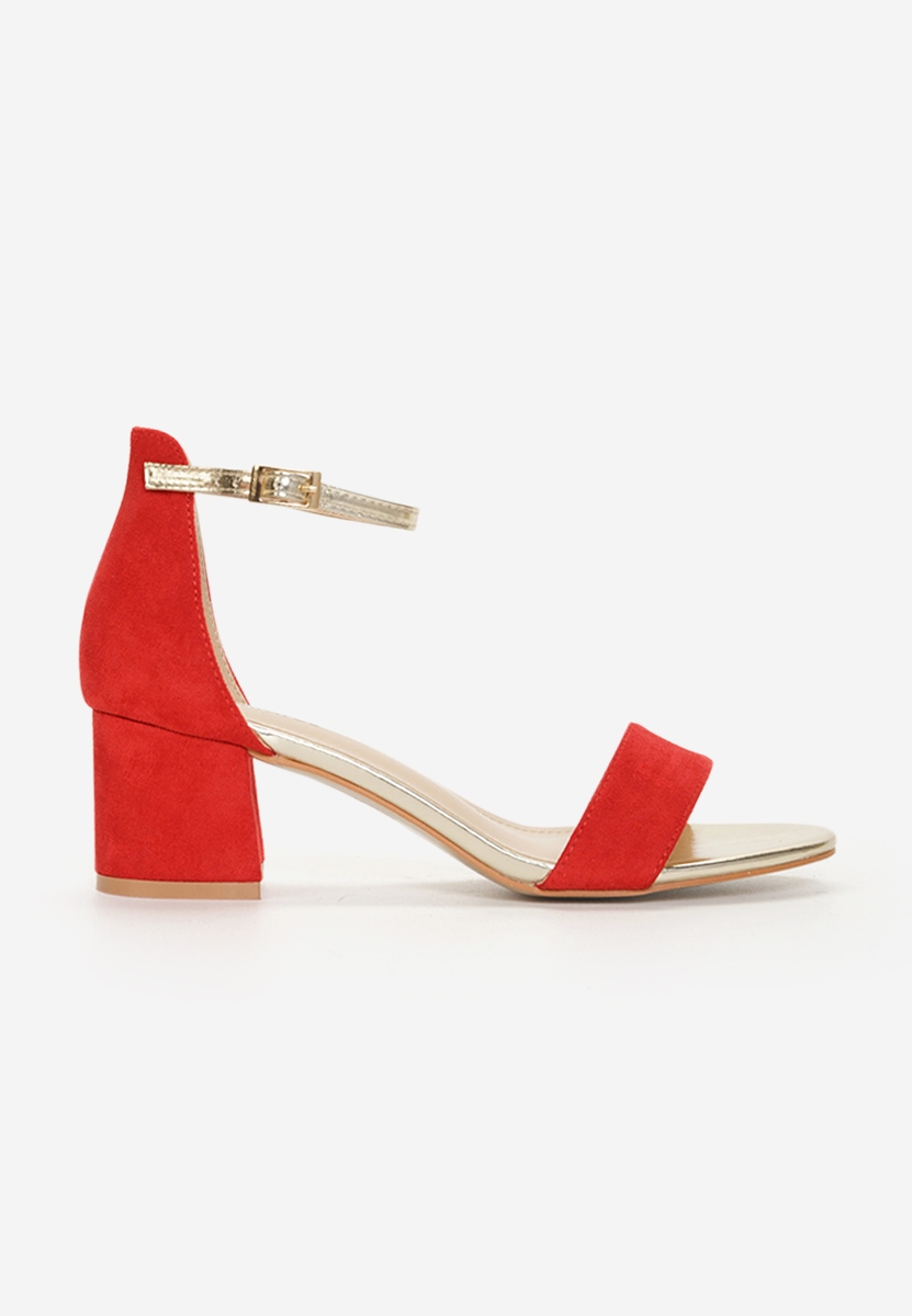 Czerwone eleganckie sandały Landete