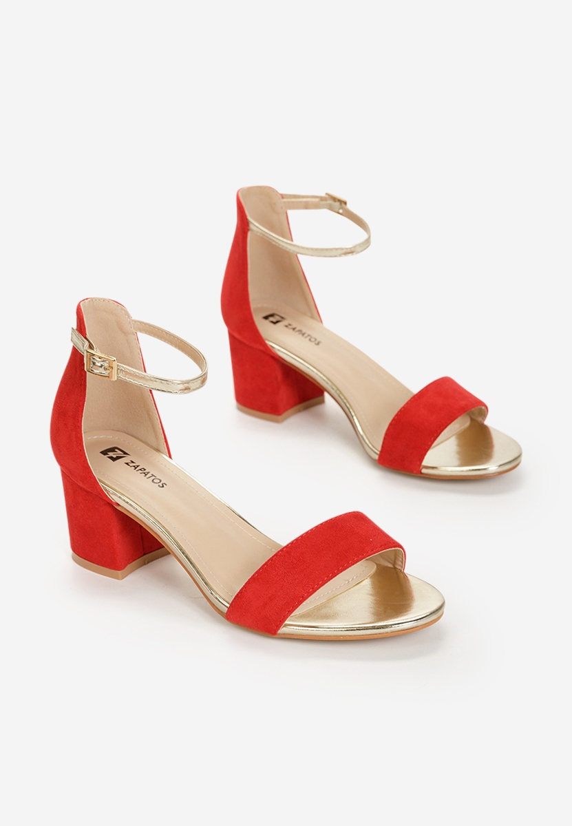 Czerwone eleganckie sandały Landete