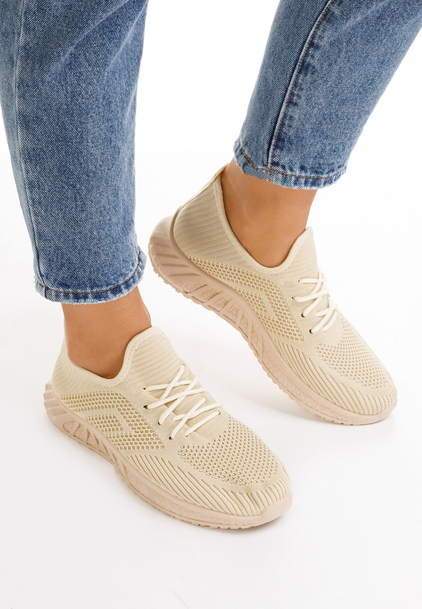 Beżowe buty sportowe damskie Runner