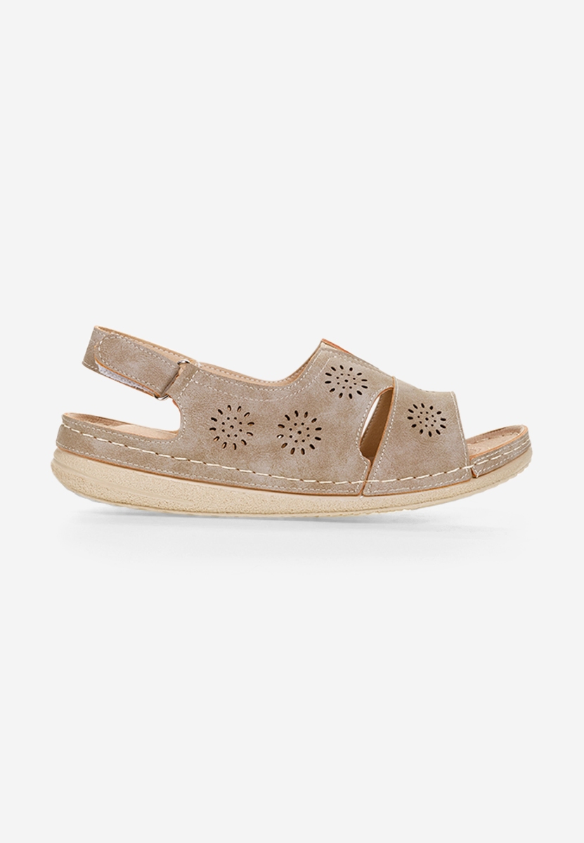Khaki sandały damskie Lisandra