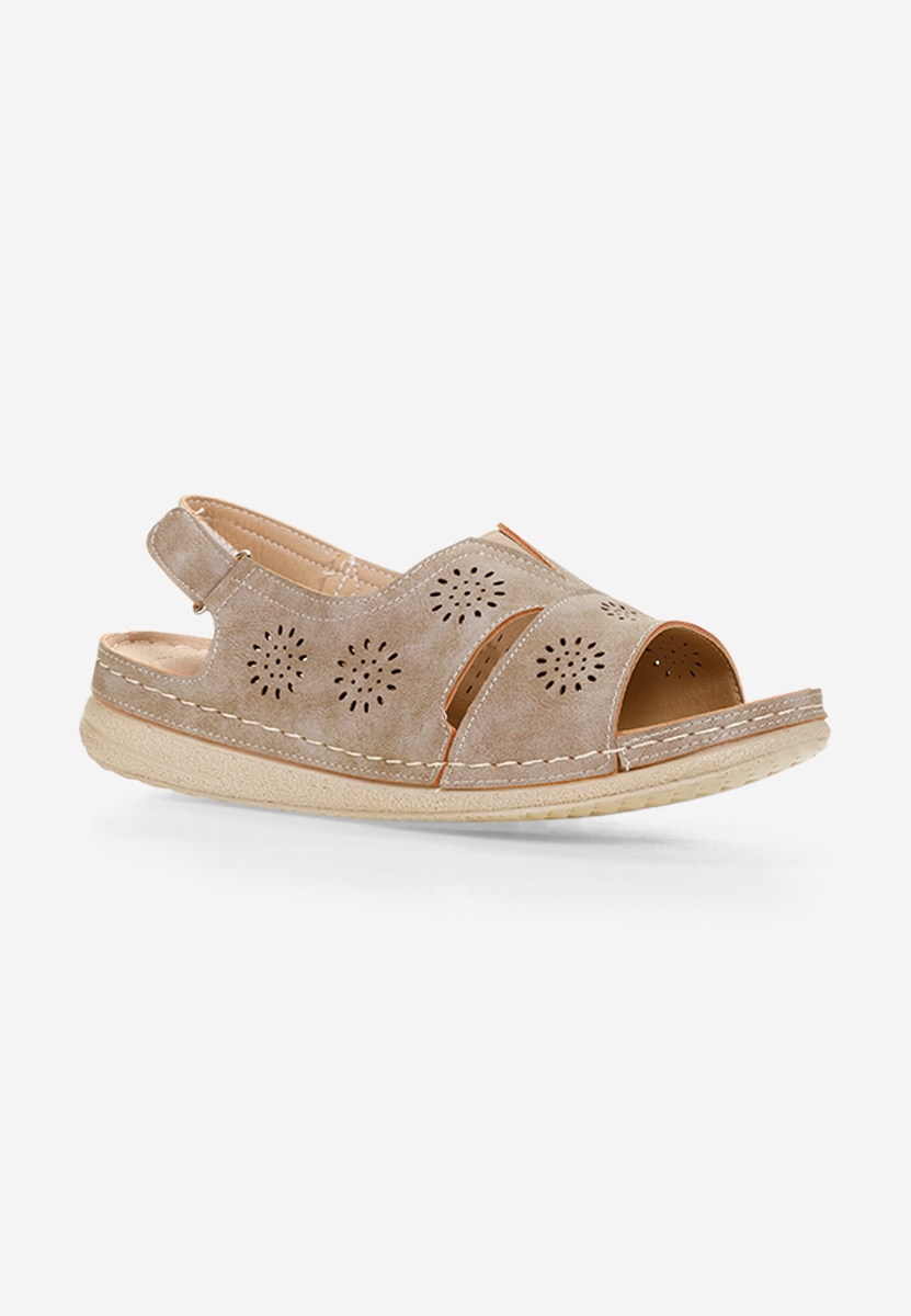 Khaki sandały damskie Lisandra