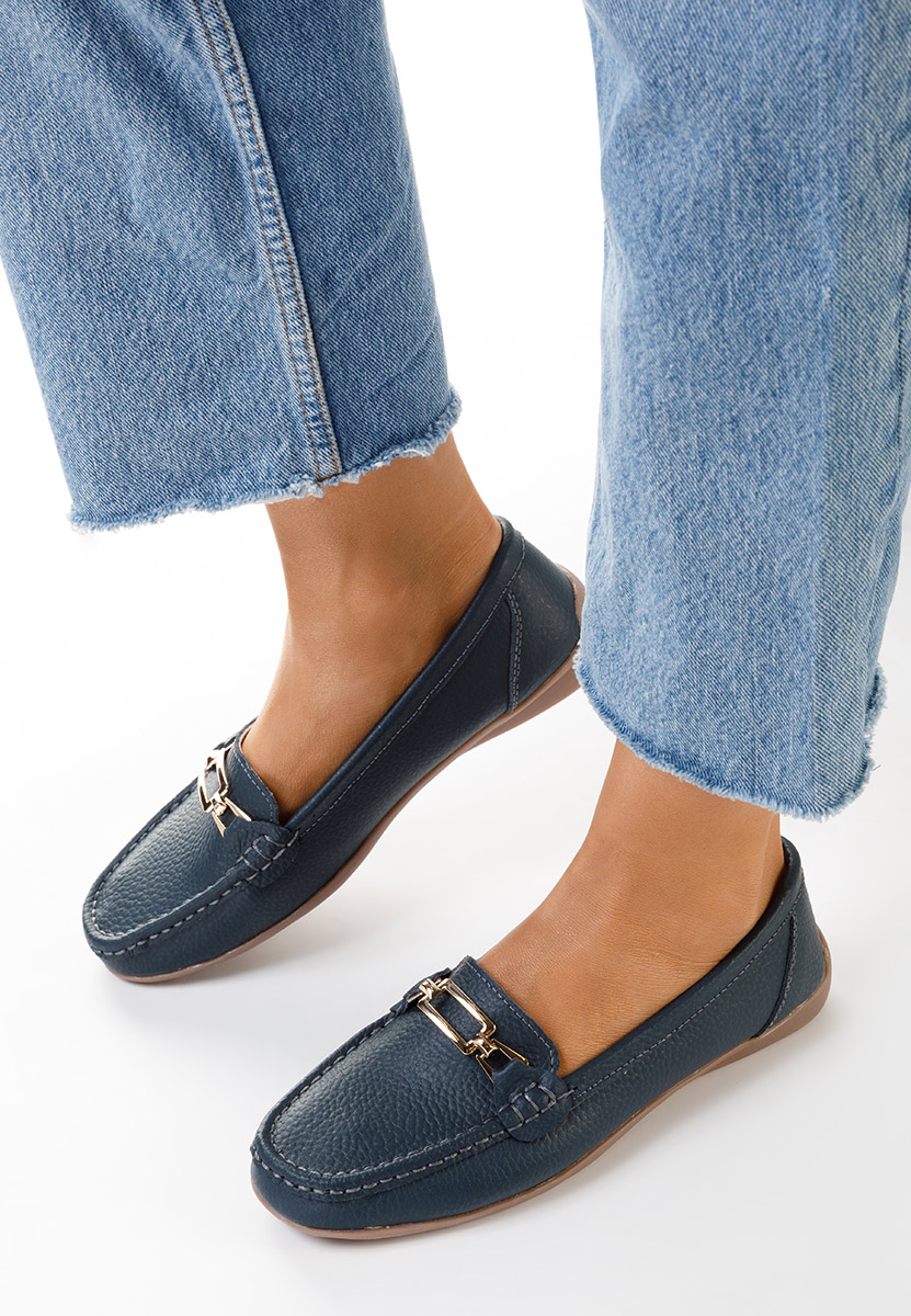 Granatowe mokasyny damskie skórzane Celetina