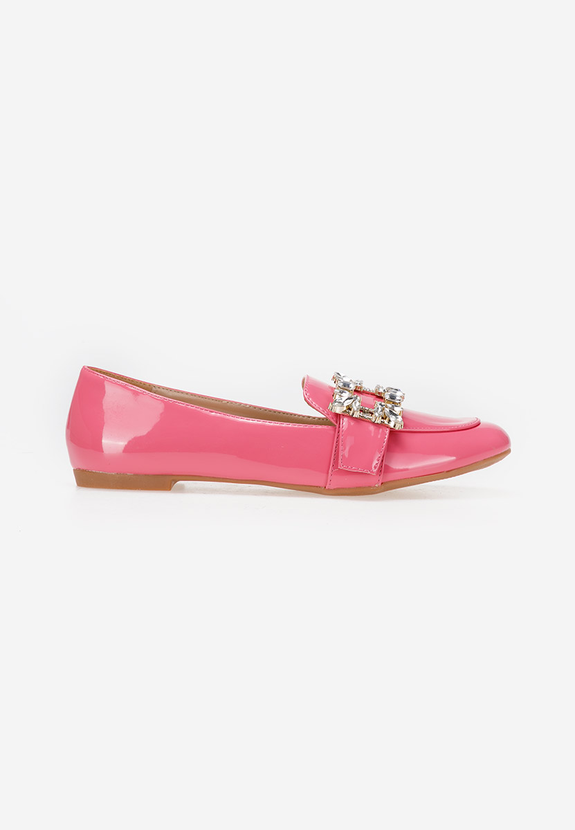 Fuksjowe eleganckie mokasyny damskie Lizza