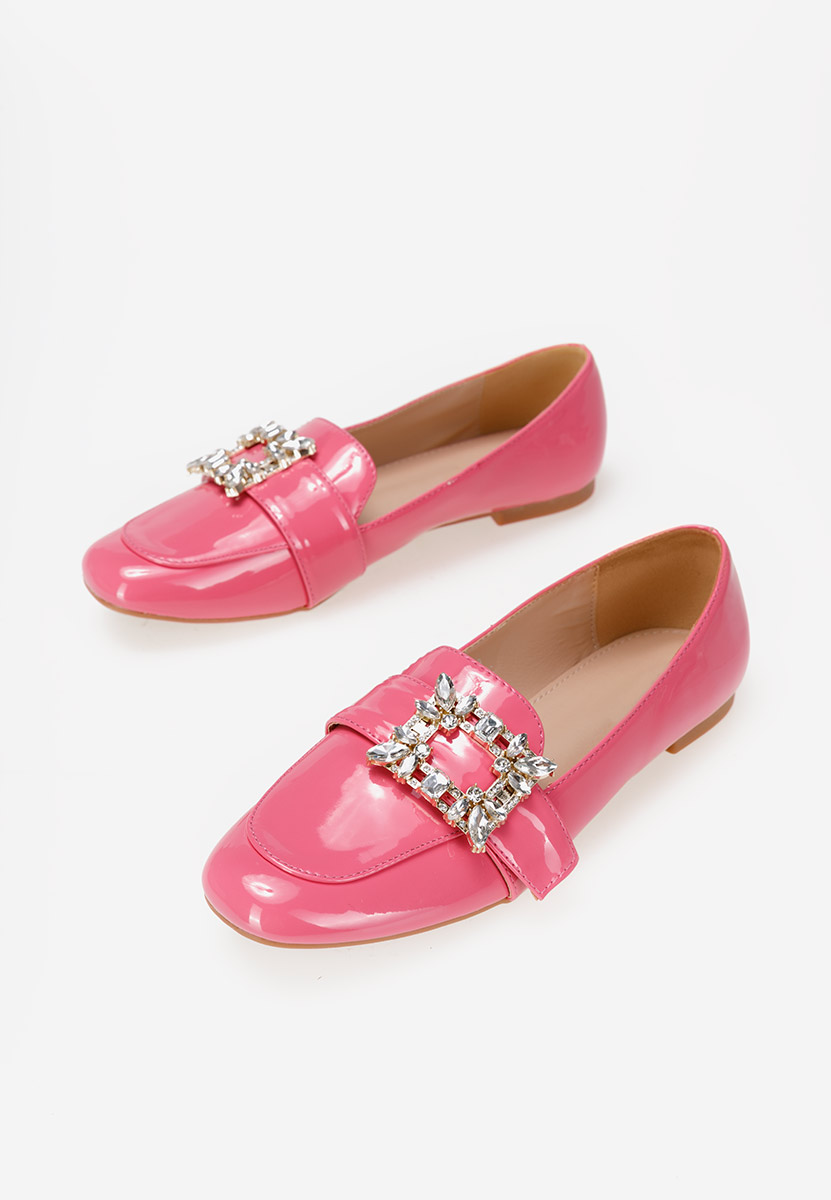 Fuksjowe eleganckie mokasyny damskie Lizza