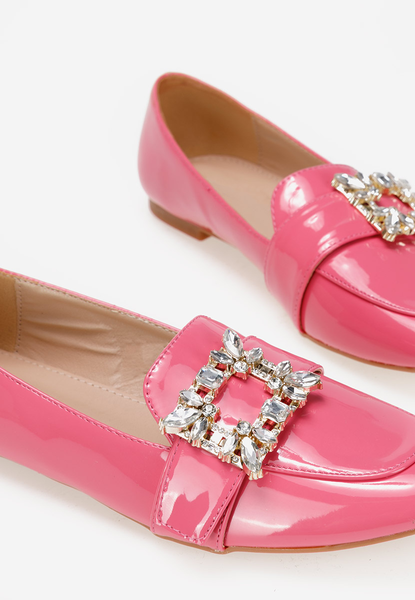 Fuksjowe eleganckie mokasyny damskie Lizza