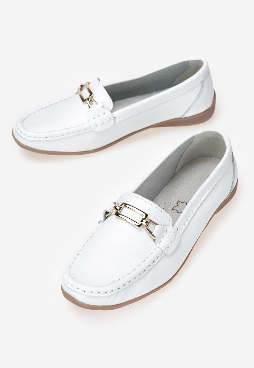 Białe mokasyny damskie skórzane Celetina