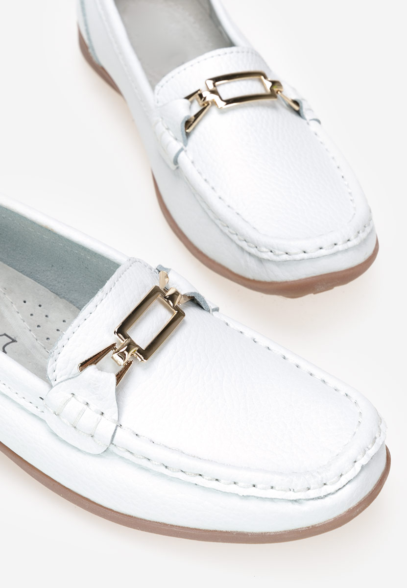 Białe mokasyny damskie skórzane Celetina