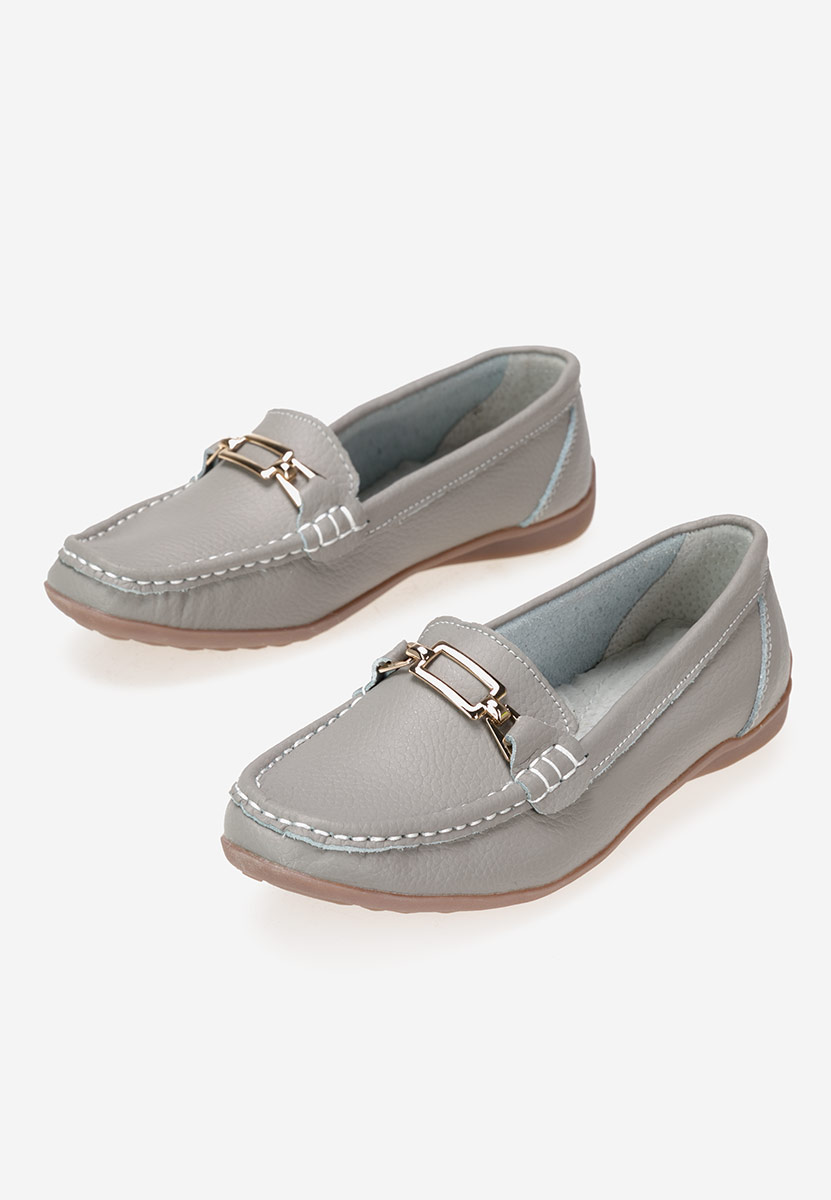 Szare mokasyny damskie skórzane Celetina