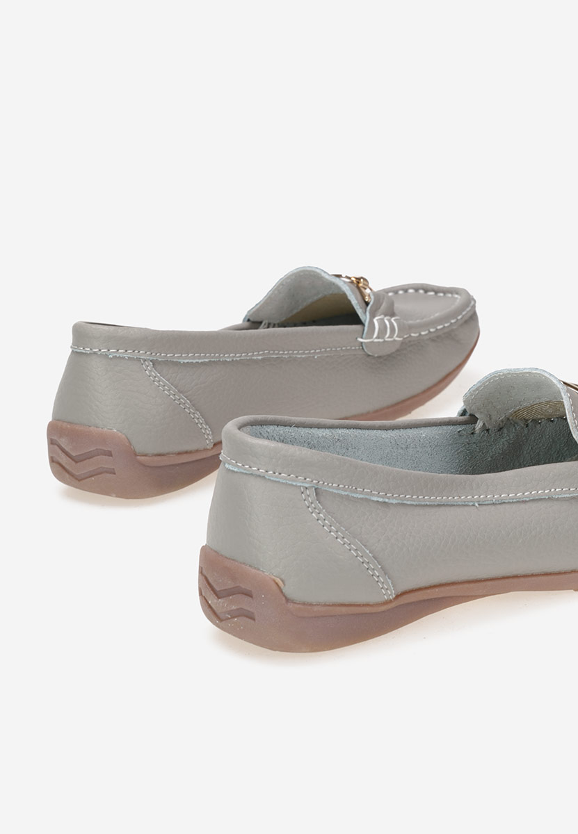 Szare mokasyny damskie skórzane Celetina