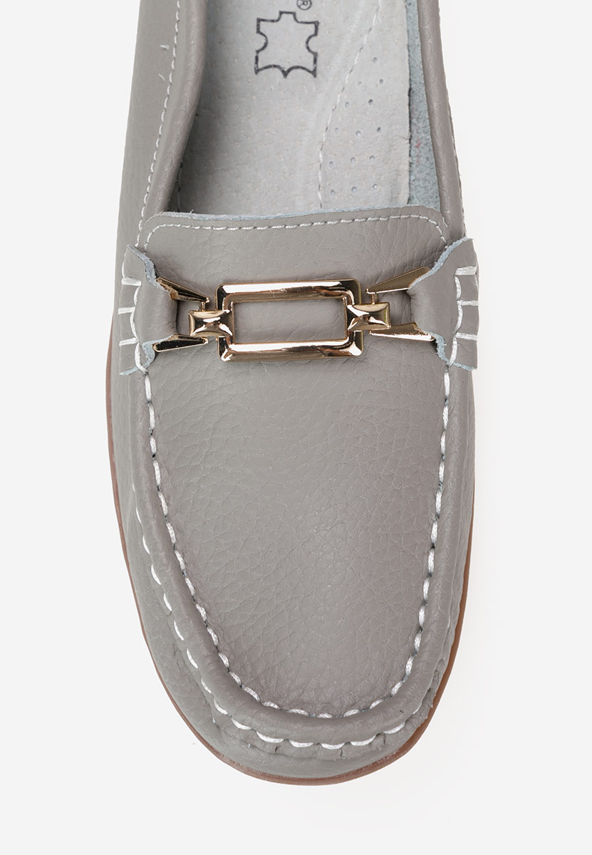 Szare mokasyny damskie skórzane Celetina