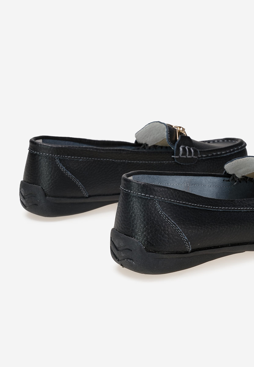 Czarne mokasyny damskie skórzane Celetina