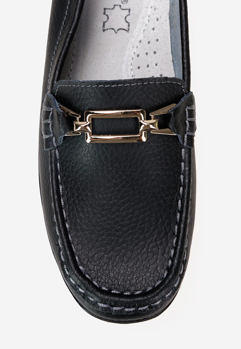 Czarne mokasyny damskie skórzane Celetina