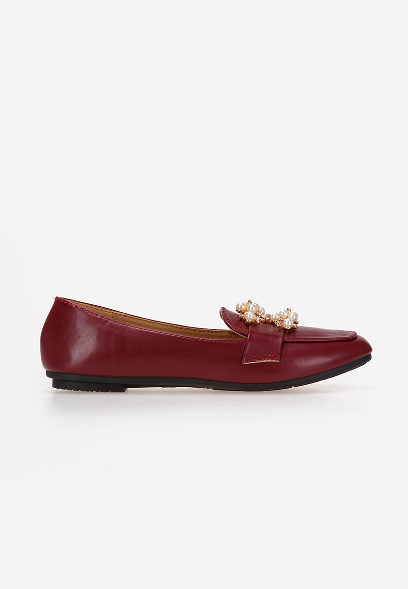 Czerwone eleganckie mokasyny damskie Giulinello