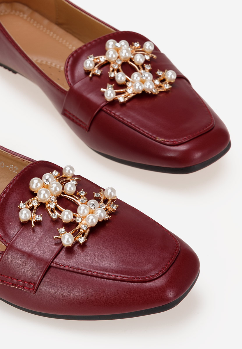 Czerwone eleganckie mokasyny damskie Giulinello