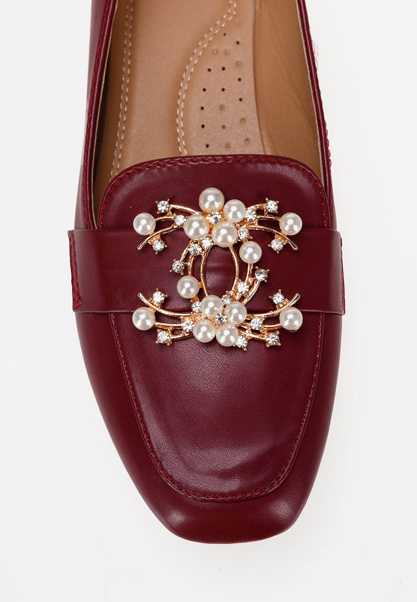 Czerwone eleganckie mokasyny damskie Giulinello