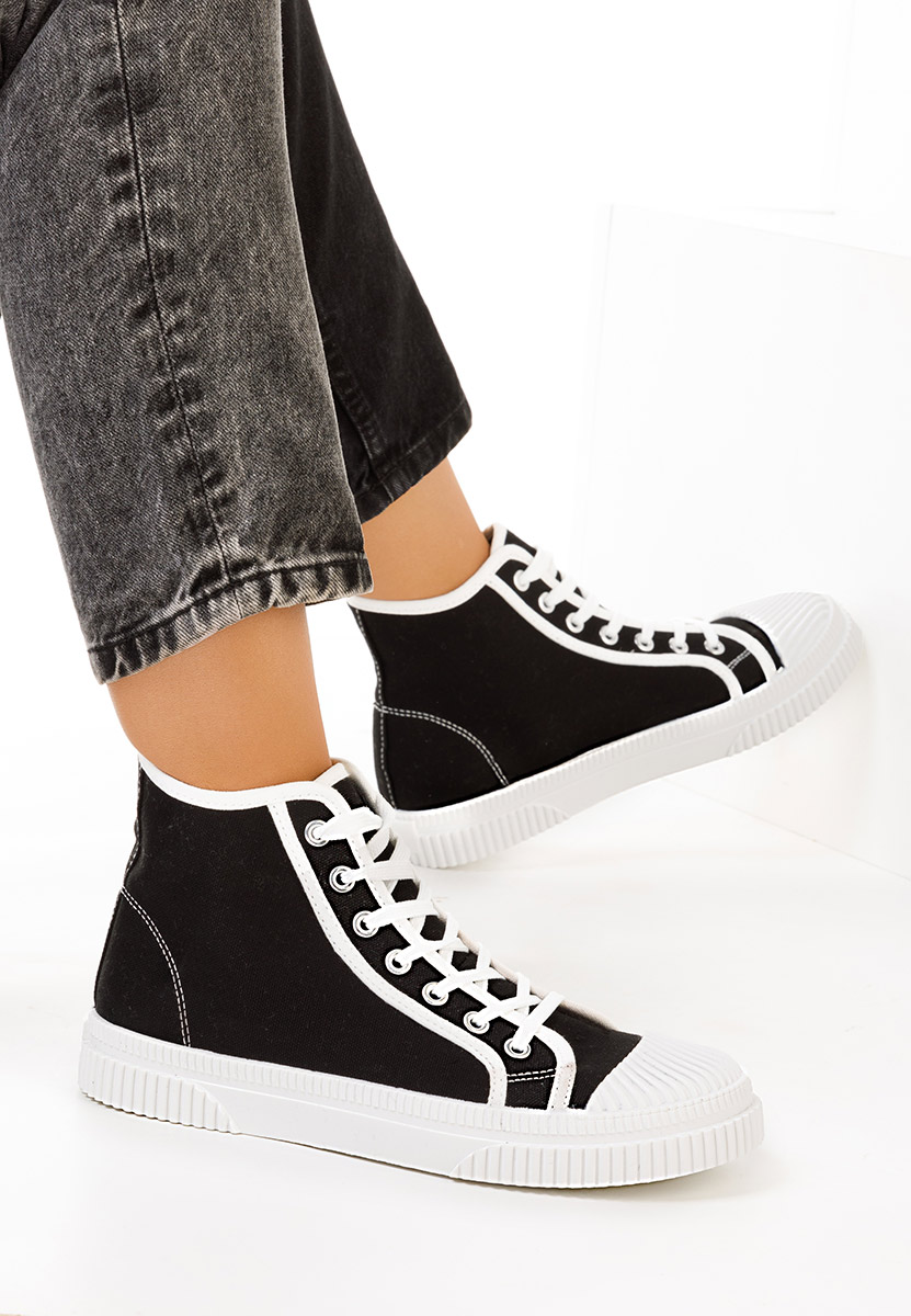 Czarne trampki wysokie damskie Caneiro