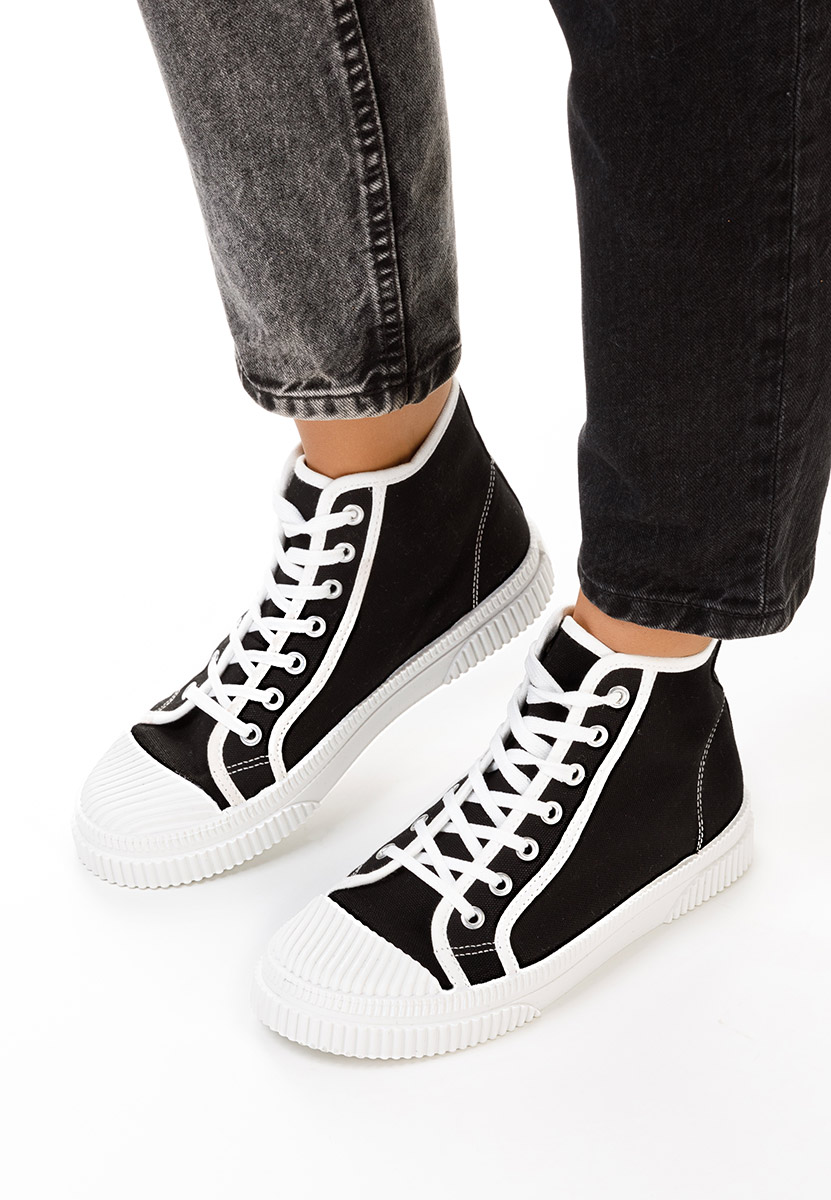 Czarne trampki wysokie damskie Caneiro