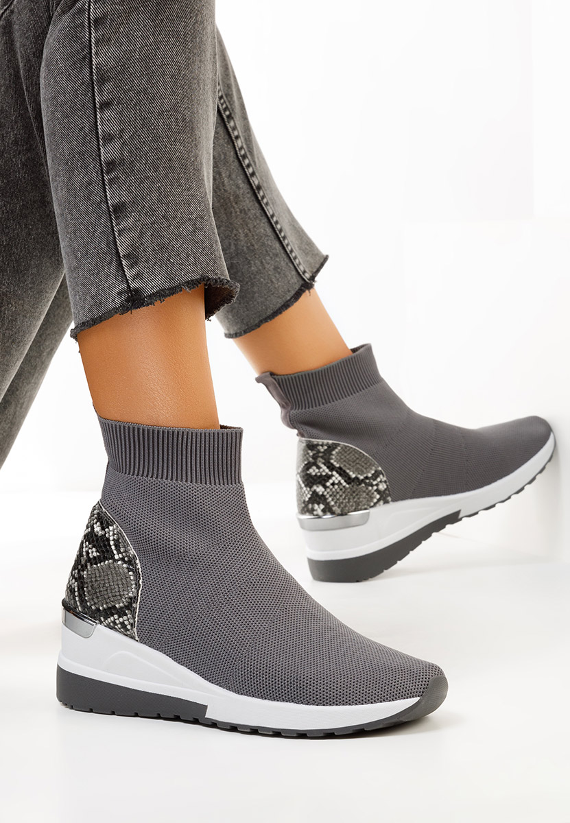 Szare sneakersy wysokie Pieve
