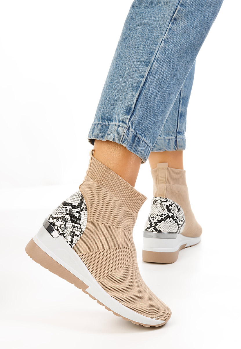 Brązowe sneakersy wysokie Pieve