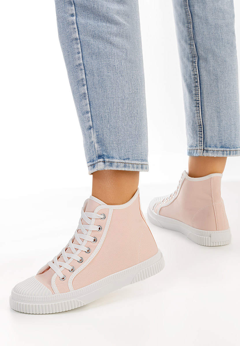 Różowe trampki wysokie damskie Caneiro