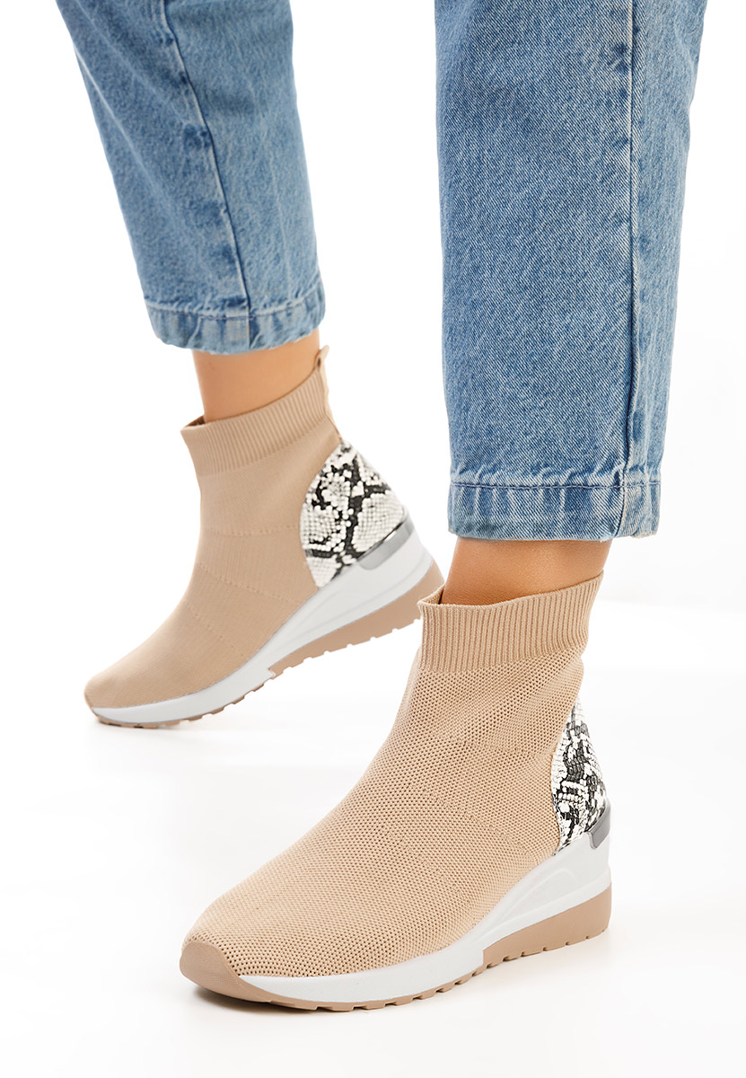 Brązowe sneakersy wysokie Pieve