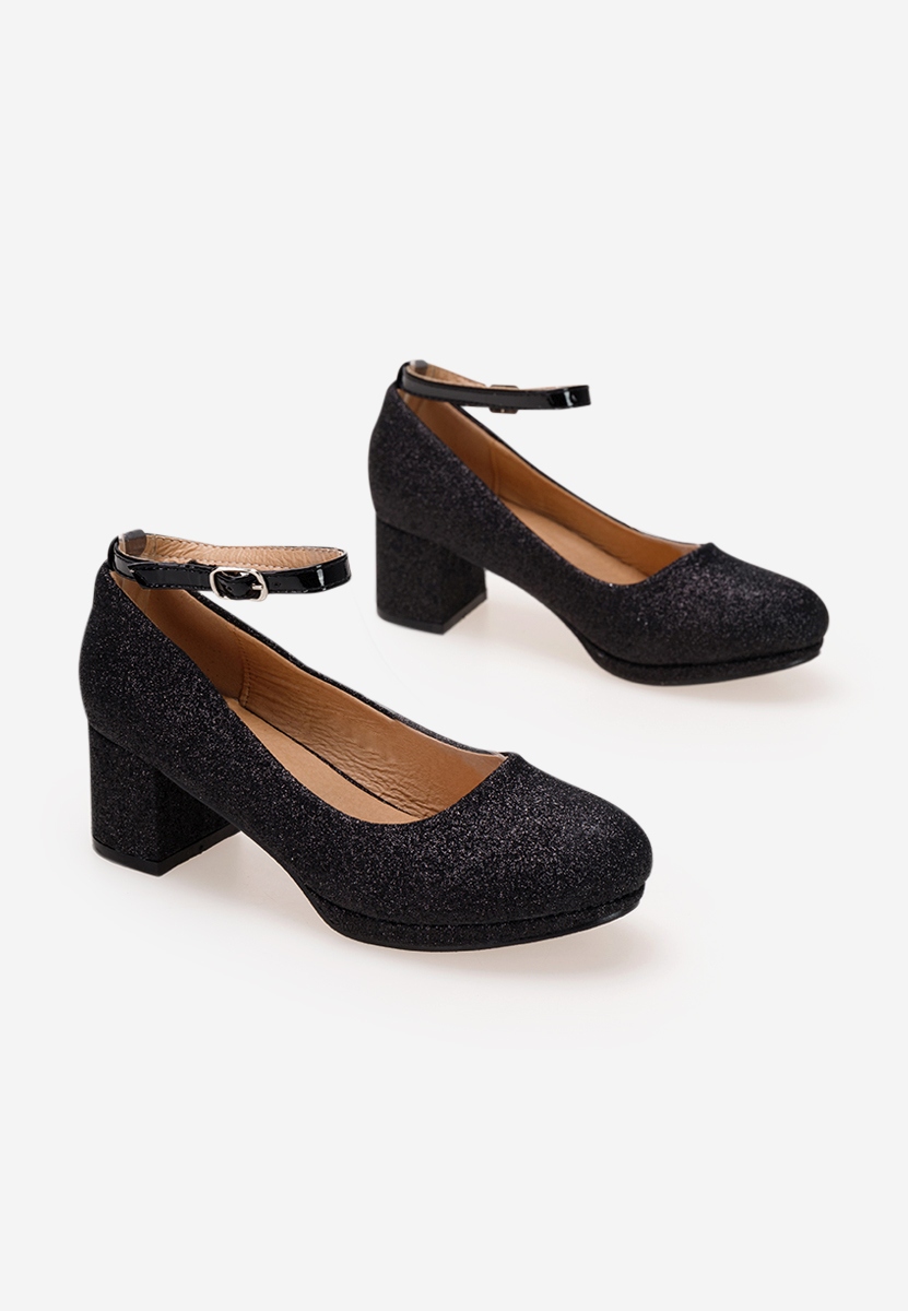 Czarne półbuty dziewczęce Fresia
