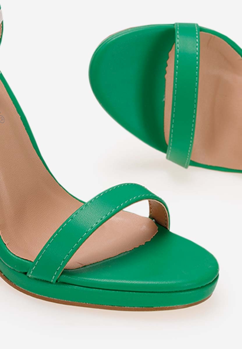 Zielone sandały na słupku Anais